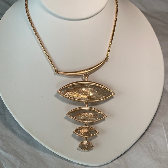 EUC Kendra Scott Morris Gold Dust long rose gold necklace slide adjuster - Picture 9 of 9